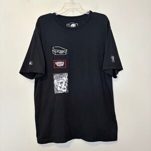 Lurking Class Sketchy Tank Mens XL Black Triple Patch Graphic T-Shirt Skull